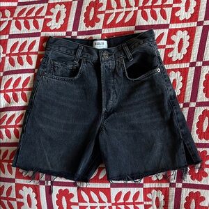 Agolde Washed Black Cutoff Shorts